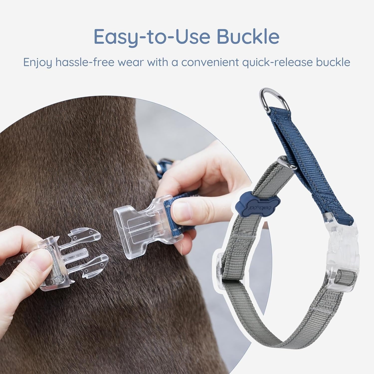 BELLA & PAL Slip Martingale Collar for Dogs, Limited Slip Design, Reflective, Escape-Proof, Gentle Control, Adjustable Training Collar with Quick-Release Strong Buckle, S