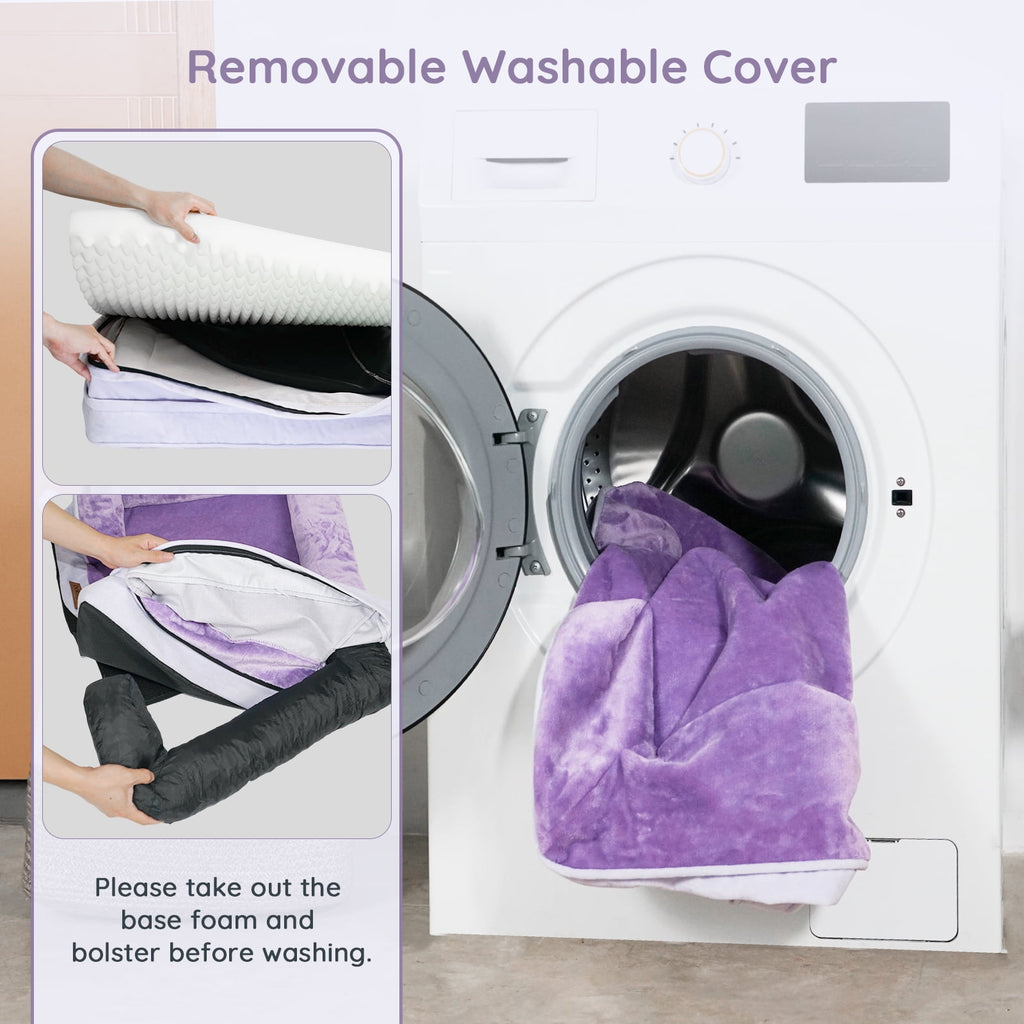 BELLA & PAL Orthopedic Dog Bed for Medium Small Dogs,Removable Washable,TPU waterproof layer, Non-Slip Bottom Dog Sofa Bed