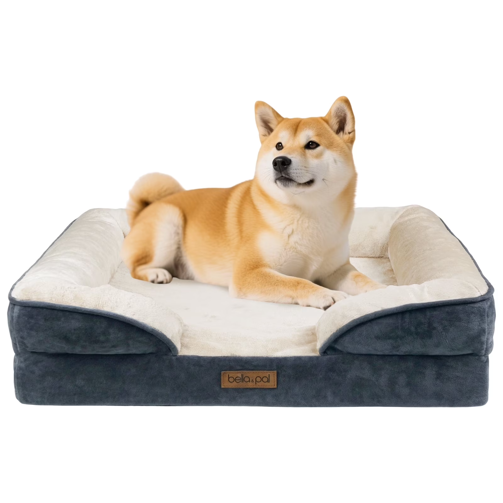 BELLA & PAL Orthopedic Dog Bed for Medium Small Dogs,Removable Washable,TPU waterproof layer, Non-Slip Bottom Dog Sofa Bed