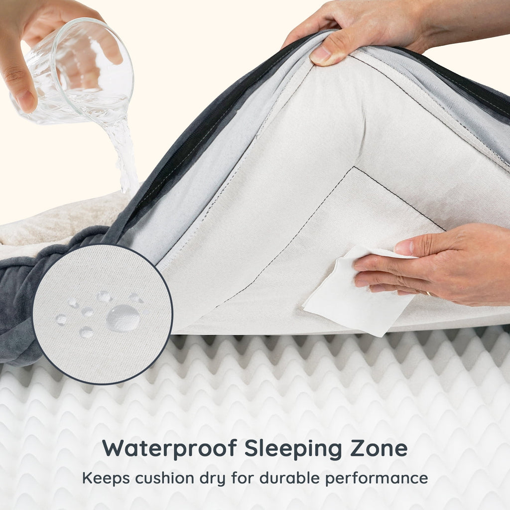 BELLA & PAL Orthopedic Dog Bed for Medium Small Dogs,Removable Washable,TPU waterproof layer, Non-Slip Bottom Dog Sofa Bed