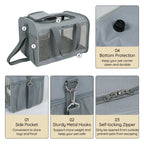 BELLA & PAL Cat Carrier Travel Bag, Airline Approved Lightweight,Soft Sided Pet Carrier for Puppy Dogs up to 18lbs,Collapsible Soft Sided Travel Carrier.