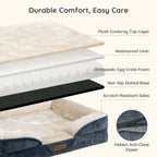 BELLA & PAL Orthopedic Dog Bed for Medium Small Dogs,Removable Washable,TPU waterproof layer, Non-Slip Bottom Dog Sofa Bed