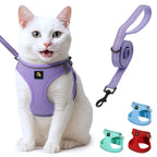 BELLA & PAL Cat Harness and Leash for Walking,Breathable Air Mesh Adjustable Vest Harnesses for Cats, Easy Control Safety Reflective Strips Harness