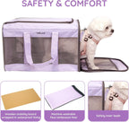 BELLA & PAL Cat Carrier Travel Bag, Airline Approved Lightweight,Soft Sided Pet Carrier for Puppy Dogs up to 18lbs,Collapsible Soft Sided Travel Carrier.
