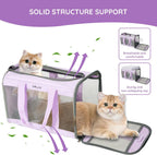BELLA & PAL Cat Carrier Travel Bag, Airline Approved Lightweight,Soft Sided Pet Carrier for Puppy Dogs up to 18lbs,Collapsible Soft Sided Travel Carrier.