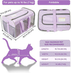 BELLA & PAL Cat Carrier Travel Bag, Airline Approved Lightweight,Soft Sided Pet Carrier for Puppy Dogs up to 18lbs,Collapsible Soft Sided Travel Carrier.