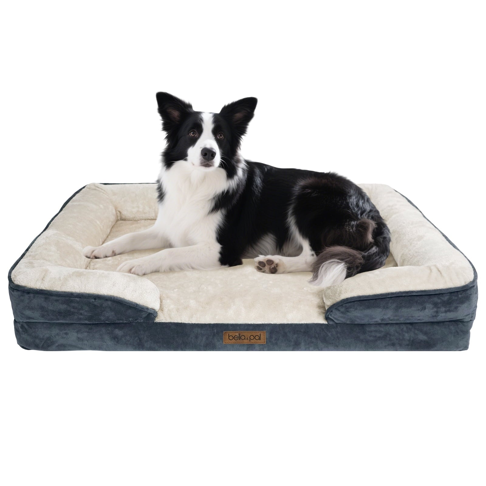 BELLA & PAL Orthopedic Dog Bed for Medium Small Dogs,Removable Washable,TPU waterproof layer, Non-Slip Bottom Dog Sofa Bed