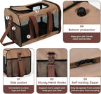 BELLA & PAL Cat Carrier Travel Bag, Airline Approved Lightweight,Soft Sided Pet Carrier for Puppy Dogs up to 18lbs,Collapsible Soft Sided Travel Carrier.