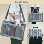 BELLA & PAL Cat Carrier Travel Bag, Airline Approved Lightweight,Soft Sided Pet Carrier for Puppy Dogs up to 18lbs,Collapsible Soft Sided Travel Carrier.