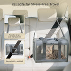 BELLA & PAL Cat Carrier Travel Bag, Airline Approved Lightweight,Soft Sided Pet Carrier for Puppy Dogs up to 18lbs,Collapsible Soft Sided Travel Carrier.