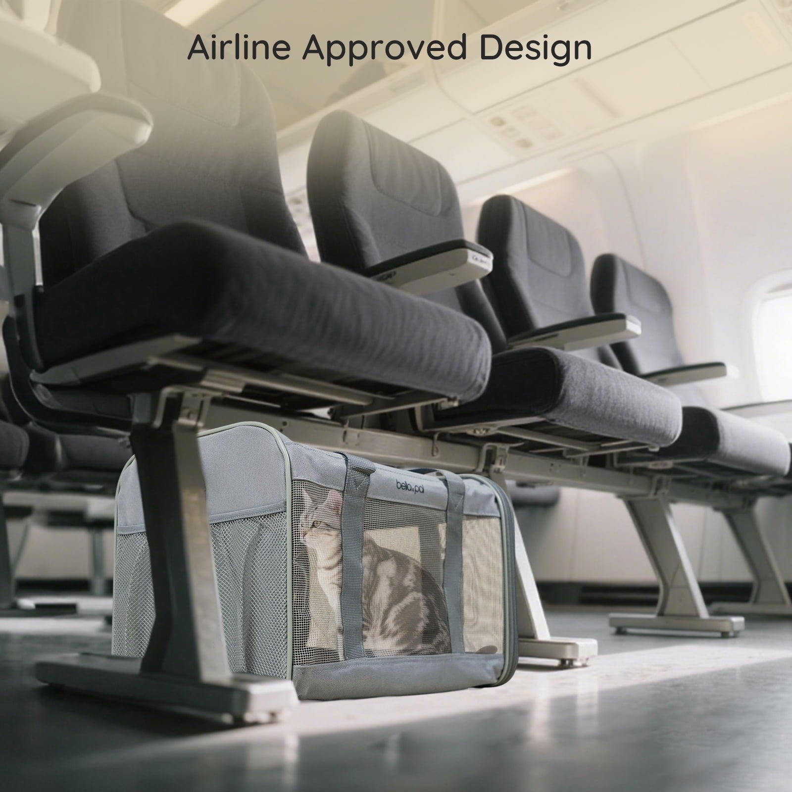 BELLA & PAL Cat Carrier Travel Bag, Airline Approved Lightweight,Soft Sided Pet Carrier for Puppy Dogs up to 18lbs,Collapsible Soft Sided Travel Carrier.