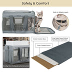 BELLA & PAL Cat Carrier Travel Bag, Airline Approved Lightweight,Soft Sided Pet Carrier for Puppy Dogs up to 18lbs,Collapsible Soft Sided Travel Carrier.