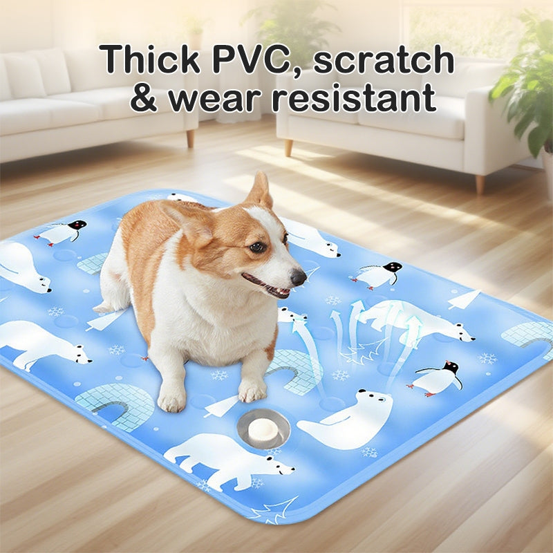 New Gel-Infused Cooling Pet Pad | Self-Hydrating Design + Chew-Proof PVC | Summer Heat Relief for Dogs & Cats