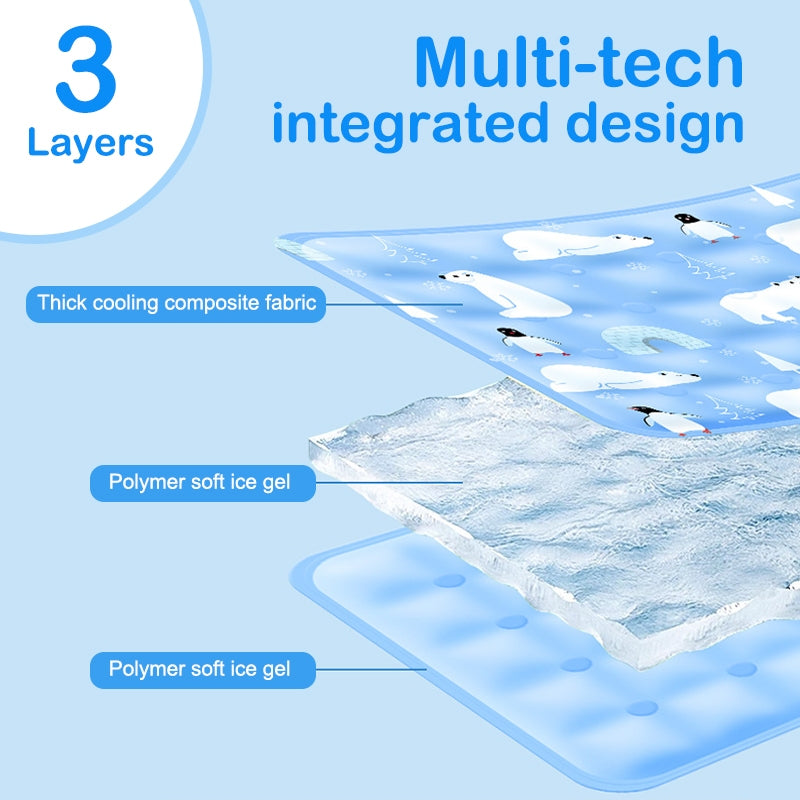 New Gel-Infused Cooling Pet Pad | Self-Hydrating Design + Chew-Proof PVC | Summer Heat Relief for Dogs & Cats